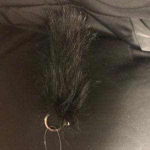 Black furry keychain